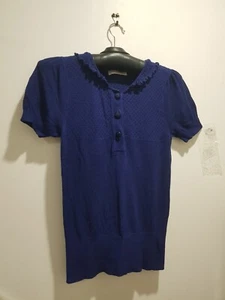 ALANNAH HILL Short Sleeve Pointelle Knit Pattern Top 14 *unworn* - Picture 1 of 3