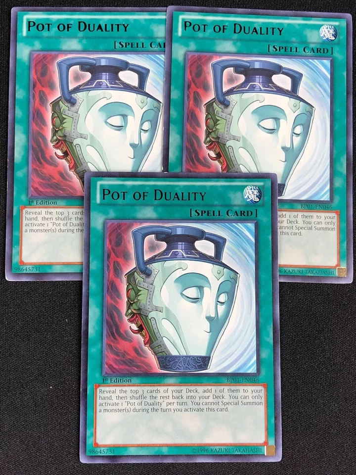 YUGIOH POT OF DUALITY BP01-EN046 1ST RARE X3 (LP) - Image 1 of 1