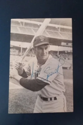 Postal emitida por el equipo en blanco y negro autografiada de Chris Speier Foto 1 de 2