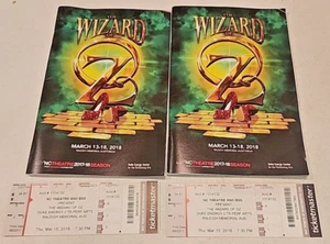 2 Playbills With Ticket Stubs The Wizard Of Oz Raleigh Memorial Auditorium - Picture 1 of 3
