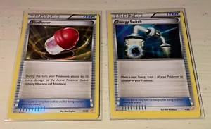 Pokemon TCG 2 MISPRINT Cards - PlusPower 16/30 and Energy Switch 4/30 - Picture 1 of 2