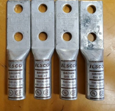 ILSCO (CLND-500-12-134)(LOT OF 4) 500 MCM Copper Compression Lug 2 Hole - Image 1 of 4