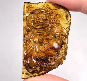 Buda de cristal ámbar - talla, regalo, decoración del hogar, piedras de cristales curativos, 52672 - Imagen 1 de 5