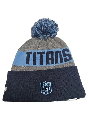 Tennessee Titans New Era Men's Navy Cuffed Cheer Knit Beanie Pom Pom NWT NFL - Image 1 of 4