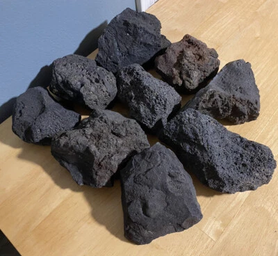 15 lbs. 5-7” Black Lava Rock (Approx. 12-15) Fish Aquarium Stacking Fire  Pit - Image 1 of 4