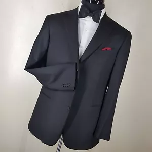  ERMENEGILDO ZEGNA Black Dinner Jacket 3 Btn Side Vents  U.S. Size 42 Reg - Picture 1 of 10