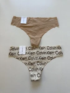 NWT! Lot of 2 Calvin Klein Sz M Invisibles Thong Underwear Panty D3428 D3507 - Picture 1 of 7