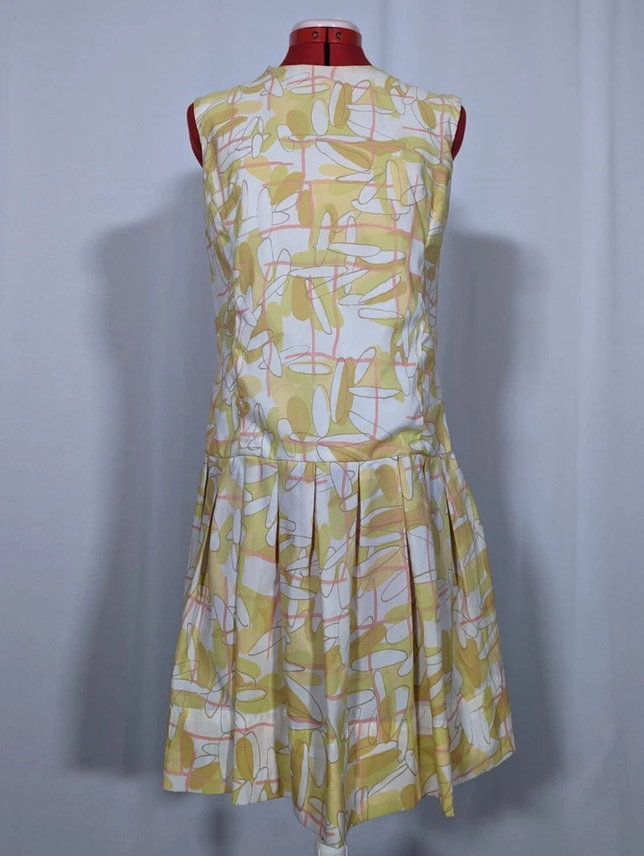 Vestido de Fiesta Plisado Geométrico Edad Atómica Años 50 De Colección California EE. UU. Georgee Orig Foto 1 de 4