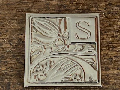 Small Art Nouveau Style Compact Folding Mirror - Initialled S - Image 1 of 4