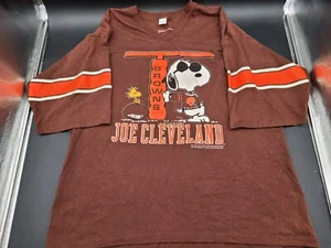 Vintage Snoopy Joe Cleveland Browns Single Stitch T Shirt Brown XLarge - Picture 1 of 13