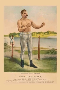 Boxing champion 1900s John Sullivan Poster Or A Metal Tin Sign 12 x 18 - Picture 1 of 1