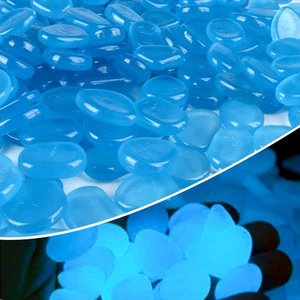 Anothera 1000 pcs Blue Glowing Rocks Glow in The Dark Pebbles Solar Stones Ou... - Picture 1 of 7