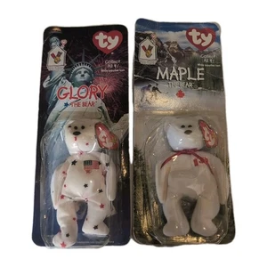 *LOTE DE 2* Maple & GLORY the Bear 1996 McDonalds Ty Beanie Baby *NUEVO EN CAJA* - Imagen 1 de 2