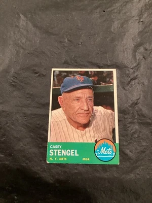 1963 Topps BB - #233 Casey Stengel/Mets Muito Bom/Muito Bom+ - Imagem 1 de 2