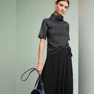 RAGA Mia Black Metallic Turtleneck Sweater Small - Picture 1 of 9