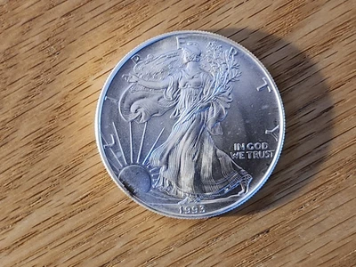 1993 AMERICAN EAGLE FINE SILVER UNC 1 TROY OUNCE COIN - Image 1 of 4