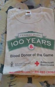 Boston Red Sox Vintage Werbeartikel Red Cross T-SHIRT 100 Jahre - Bild 1 von 1