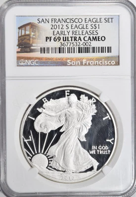 2012-S Silver Eagle $1 ~ SF Set ~ NGC PF69 Ultra Cameo Early Releases   INV#002 - Image 1 of 2