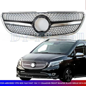 Kühlergrill Front Grill Diamant Stil Silber für Mercedes Benz Vito W447 2016-20 - Picture 1 of 6