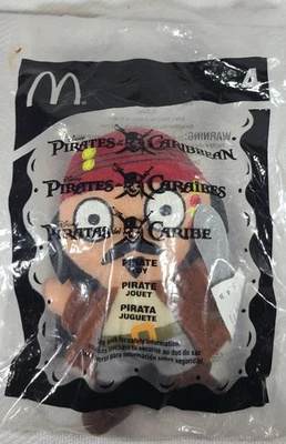 McDonald’s Happy Meal Toy Pirates of he Caribbean #4 Jack Sparrow Plush 5" 2006 - Image 1 of 3