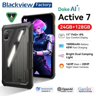 Blackview Active 7 Rugged Tablet 11'' FHD+ Display 8GB+128GB 10000mAh Android 15 - Image 1 of 4