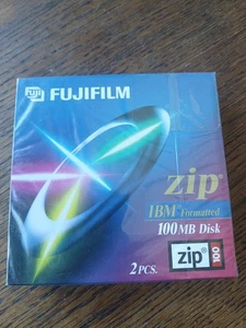 2 discos FUJI FUJIFILM 100 MB Zip Drive formateados IBM NUEVOS sellados de fábrica - Imagen 1 de 2