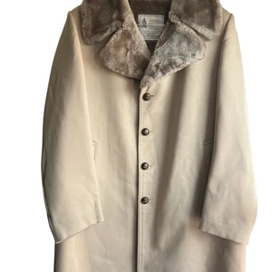London Fog Tan Trench Coat with Fur lining 40 regular - Picture 1 of 7