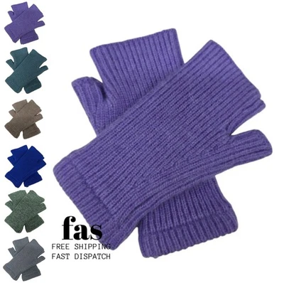 Женские мужские кашемировые шерстяные перчатки на половину пальца перчатки без пальцев тепловые варежки - Изображение 1 из 3