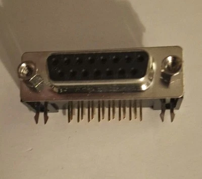 Connector, D-SUB, 15 Position, Female, PC Board Mount, Right Angle, Bag of 10pcs - Image 1 of 4