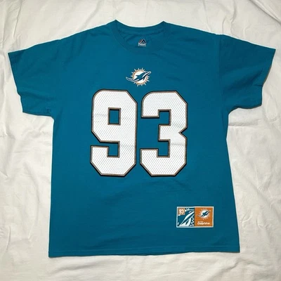 Camiseta deportiva Majestic Miami Dolphins Ndamukong Suh #93 2015 verde azulado - talla L Foto 1 de 4