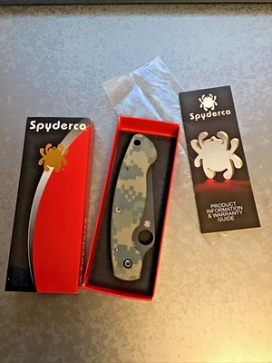 SPYDERCO Modelo Militar C36GPCMOBK Militar Camuflaje Escalas Hoja Negra G-10 Foto 1 de 4
