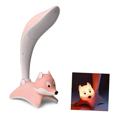 Lámpara de Escritorio LED, Lámpara Fox, Lámpara Rosa para Dormitorio, Luz de Noche para Niños, Niñas  Foto 1 de 4