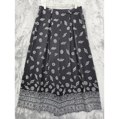 Pantalones de Colección Leslie Fay Culottes Palazzo Talla 14 Negro Blanco Plisado Fluido Foto 1 de 4