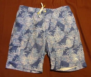 Tommy Bahama Mens Board Shorts, Blue & White Pineapples, Polyester, Size L, EUC - Picture 1 of 7
