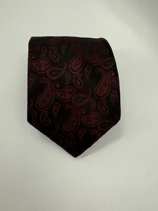 Roberto Villini Couture Seven Fold Black Red Paisley Wide 100% Silk Tie - Picture 1 of 8