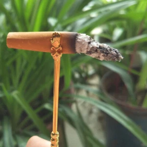 Smoker Cigarette Holder Ring For Cigarette Golden 17mm - Picture 1 of 2