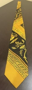 Gianni Versace Cravatte 100% Silk Men’s Neck Tie Baroque Gold Black - Picture 1 of 7