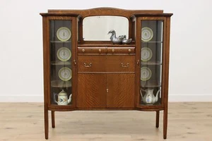 Craftsman Antique Oak China Display or Bar Cabinet #51061 - Picture 1 of 12