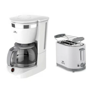 LENTZ Frühstücks-Set Toaster Kaffeemaschine Kaffeeautomat Set Toastautomat weiß - Bild 1 von 3