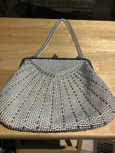 Vintage White Silver Sequined Purse (M3) - Picture 1 of 4