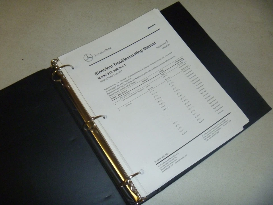 2011-2012 Mercedes Benz CL550 CL600 CL63 CL65 Electrical Wiring Diagram Manual - Image 1 of 1
