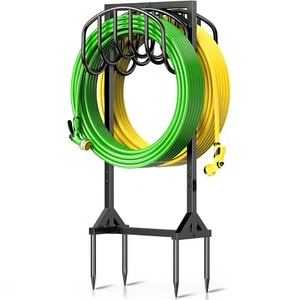 Garden Water Hose Holder, Freestanding Hose Holder with 4 Spikes, Hose Stand ... - Picture 1 of 8