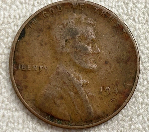 1946 S Lincoln Wheat Cent with "Ghost" in date missing the 6 US Mint Coin Cover