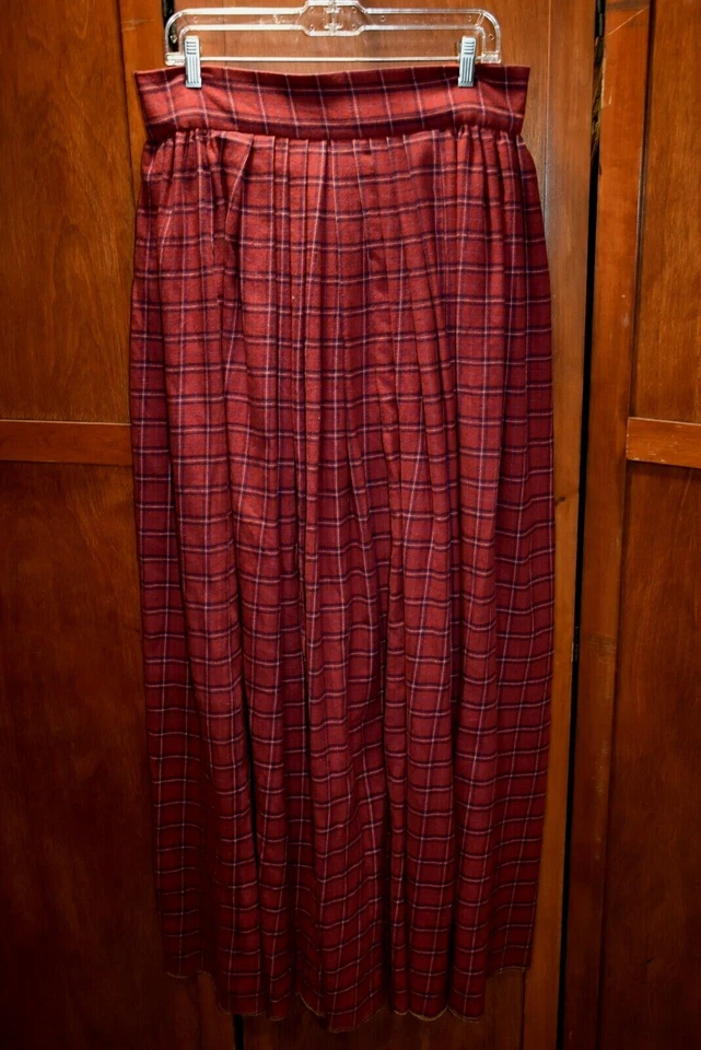 Falda Completa Franela Cuadros 34W Pioneer Frontier Victoriana Guerra Civil Siglo XIX Foto 1 de 4