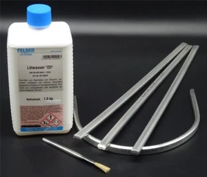 4 Stangen Dachdecker Zinn Sn91Zn9 +1Kg Lötwasser ZD+Pinsel für Zink Titanzink - Bild 1 von 1