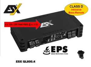 ESX QL800.4 4 Kanal Digital Verstärker CLASS-D 800 Watt mit Bass Fernbedienung - Bild 1 von 5