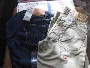 NWT LEVI'S LEVIS 505 JEANS REGULAR PANT ADJ WAIST BAND BOYS CHOOSE SIZES/COLORS - Picture 1 of 39
