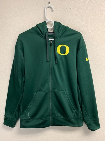 Nike Men's Oregon Ducks Hoodie Sweatshirt Size Medium Green Full Zip Therma Fit Cover