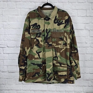 Chaqueta de Combate Camuflada Bosque Marina de los Estados Unidos Grande-Long Ripstop con Parches en el Codo - Imagen 1 de 10
