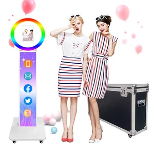 Portable Photo Booth for iPad 10.2~12.9" with RGB LED Ring Light W/ Flight Case - Picture 1 of 9
